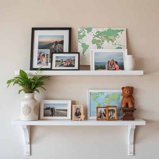 shelf with personal items