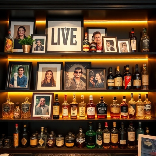 personal decor in home bar
