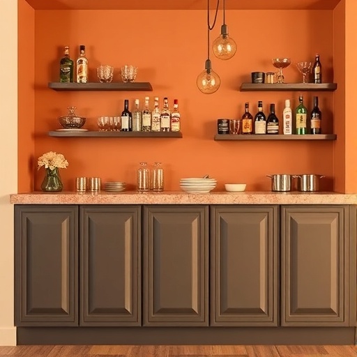 warm color palette for home bar