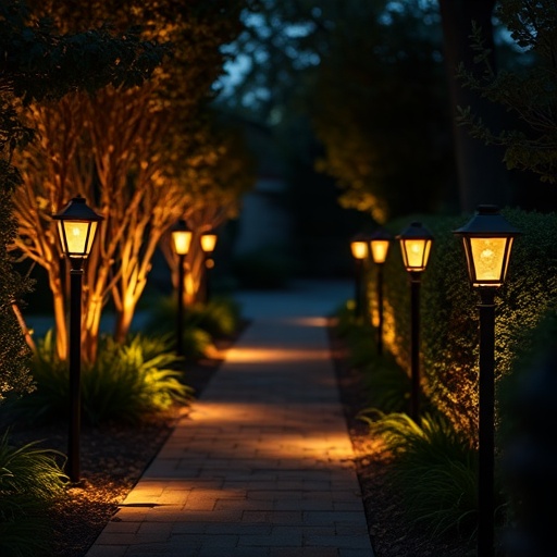 outdoor lighting on pathway