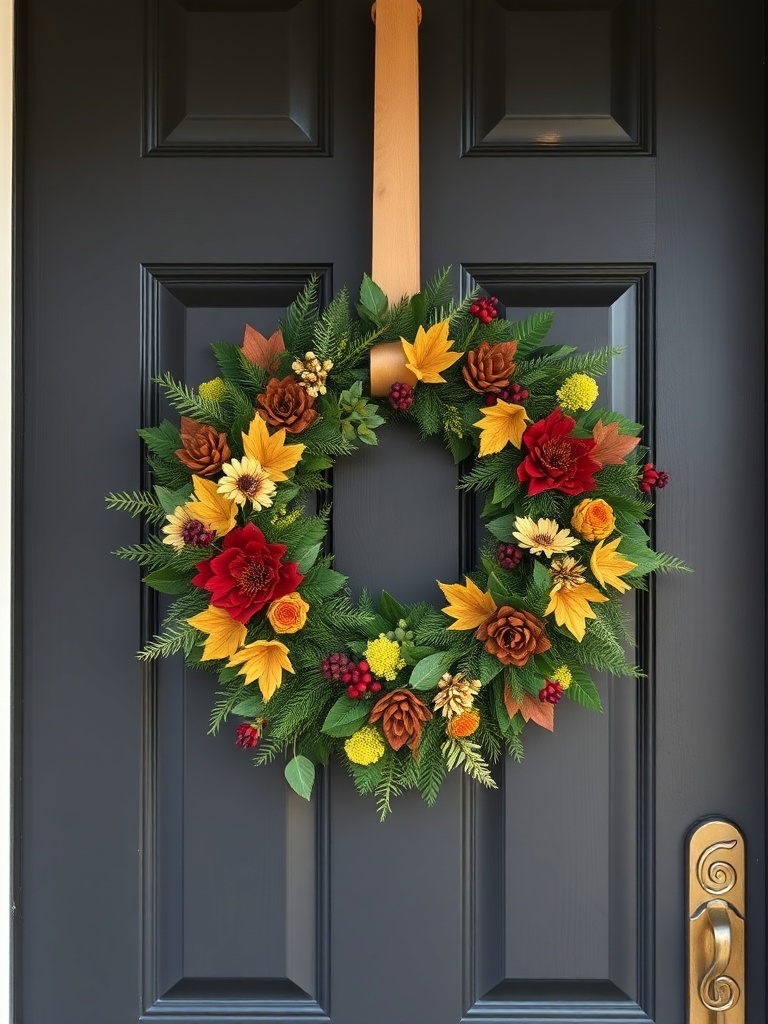 seasonal wreath on a door