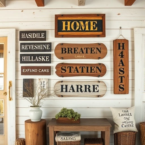 rustic home interior with decor signs