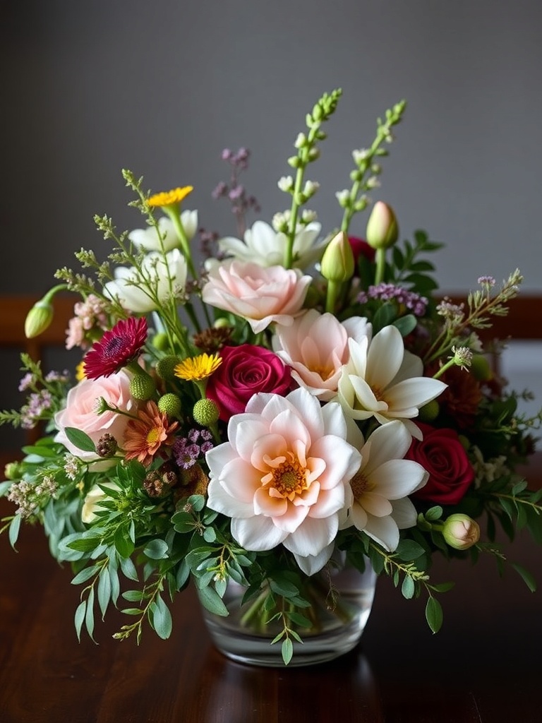 nature-inspired table centerpiece with flowers