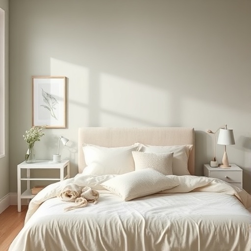 calm bedroom with relaxing colors