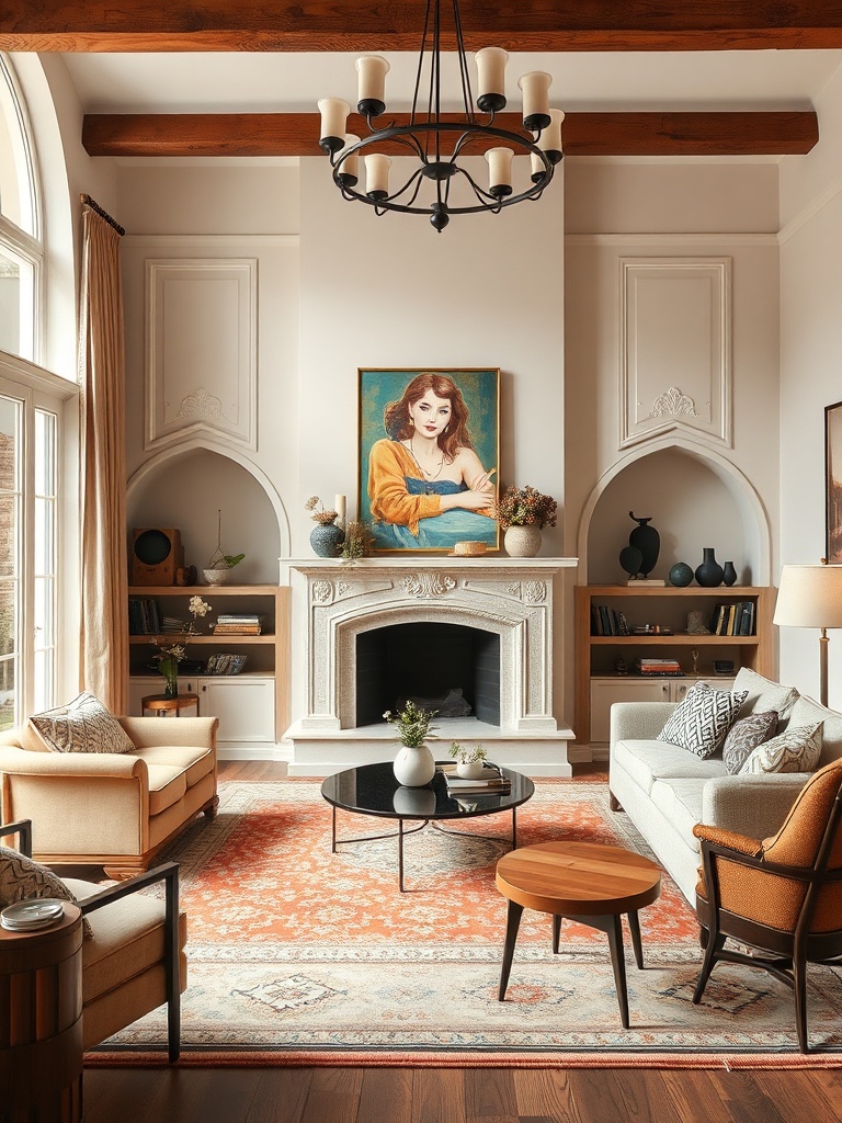 stylish living room with inviting colors