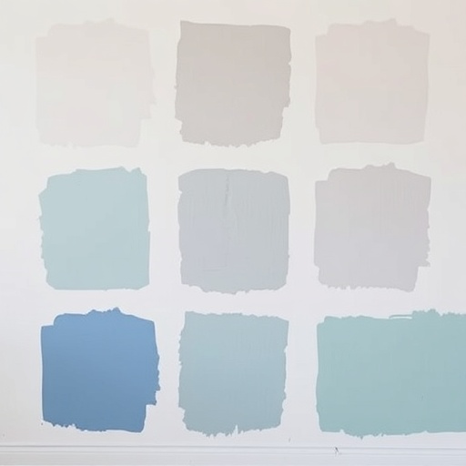 paint samples on a wall for testing