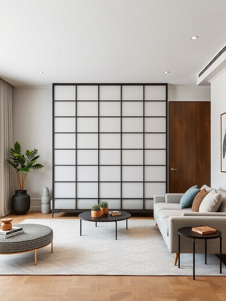 modern Rentry divider in a living room