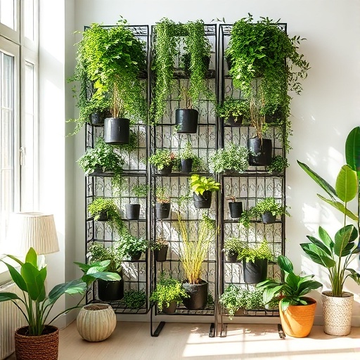 Rentry divider with plants