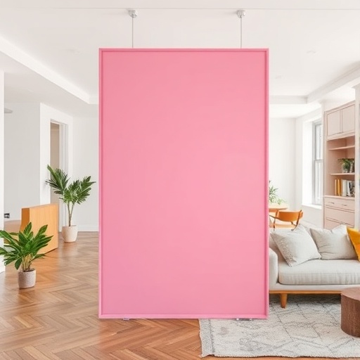pink Rentry divider in an open space
