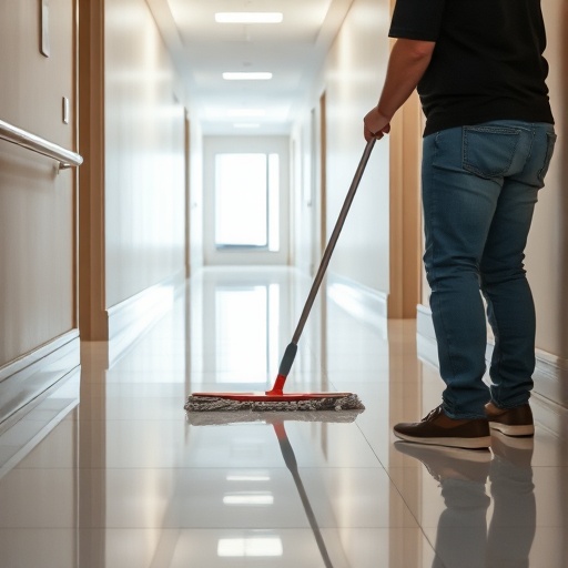 Person mopping a clean floor