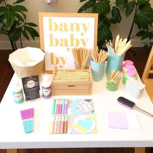 Craft station for Silly Goose baby shower