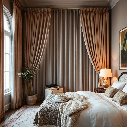 curtains acting as a room divider