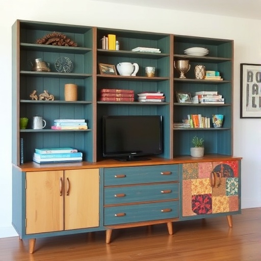 DIY room divider made from upcycled furniture