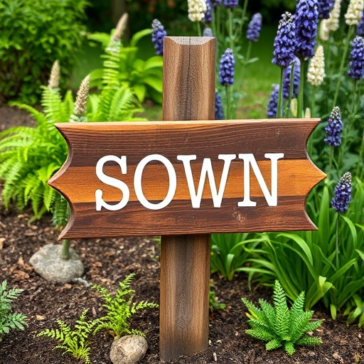 rustic vintage garden sign
