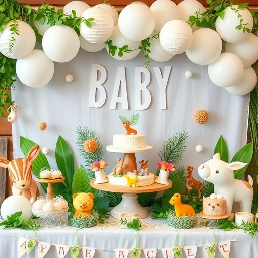nature-themed baby shower decorations