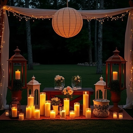 candle and lantern decorations for baby shower