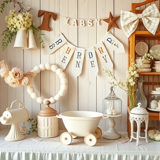 vintage decor items for baby shower